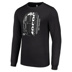 San Francisco 49ers Starter Half Helmet Logo Long Sleeve T-Shirt Black | NFL