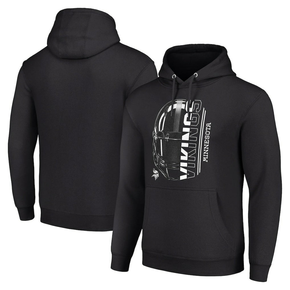 Minnesota Vikings Starter Unisex Half Helmet Logo Pullover Hoodie Black | NFL