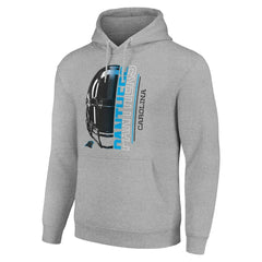 Carolina Panthers Starter Unisex Half Helmet Logo Pullover Hoodie Heather Gray | NFL