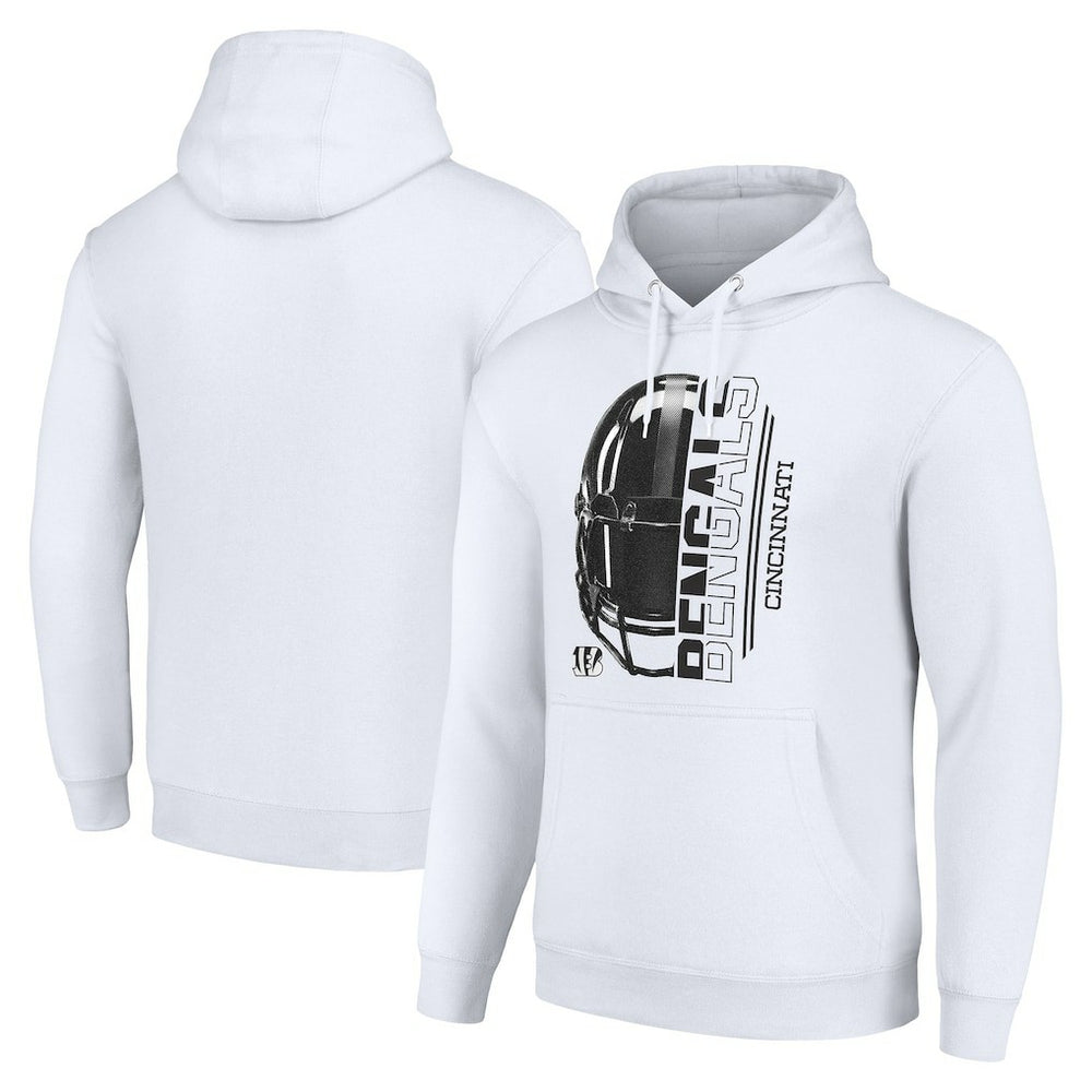 Cincinnati Bengals Starter Unisex Half Helmet Logo Pullover Hoodie White | NFL