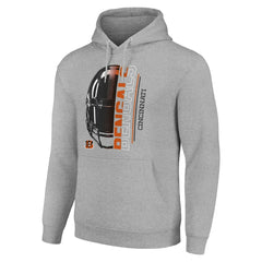 Cincinnati Bengals Starter Unisex Half Helmet Logo Pullover Hoodie Heather Gray | NFL