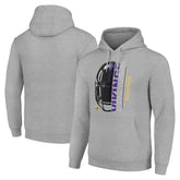 Minnesota Vikings Starter Unisex Half Helmet Logo Pullover Hoodie Heather Gray | NFL