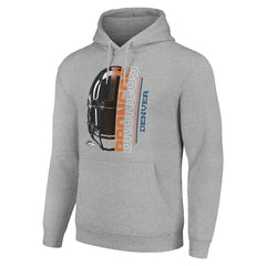 Denver Broncos Starter Unisex Half Helmet Logo Pullover Hoodie Heather Gray | NFL