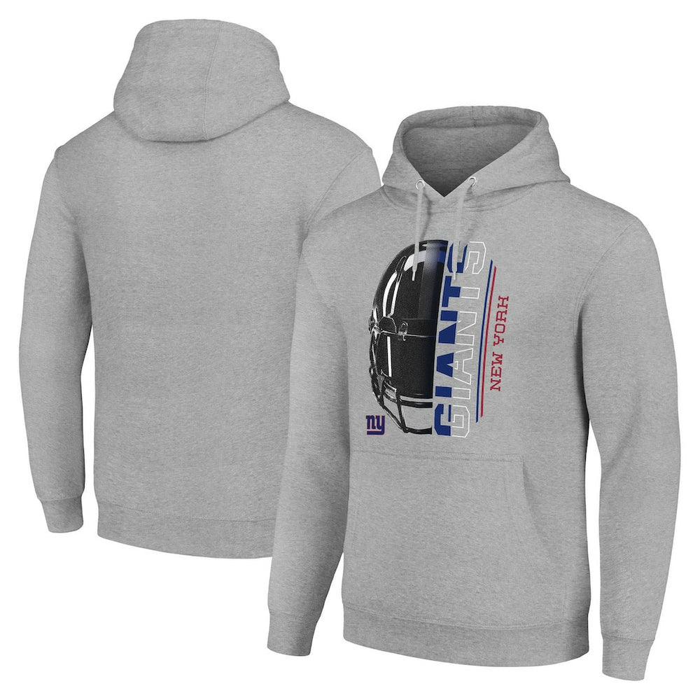 New York Giants Starter Unisex Half Helmet Logo Pullover Hoodie Heather Gray | NFL