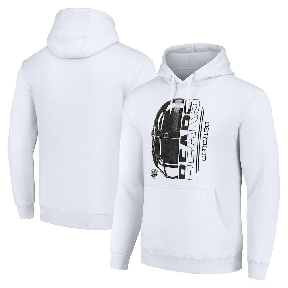 Chicago Bears Starter Unisex Half Helmet Logo Pullover Hoodie White | NFL
