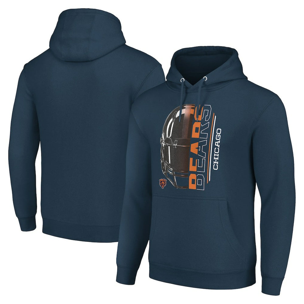 Chicago Bears Starter Unisex Half Helmet Logo Pullover Hoodie Navy | NFL