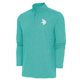 Minnesota Vikings Antigua Hunk Quarter-Zip Pullover Top Heather Aqua | NFL