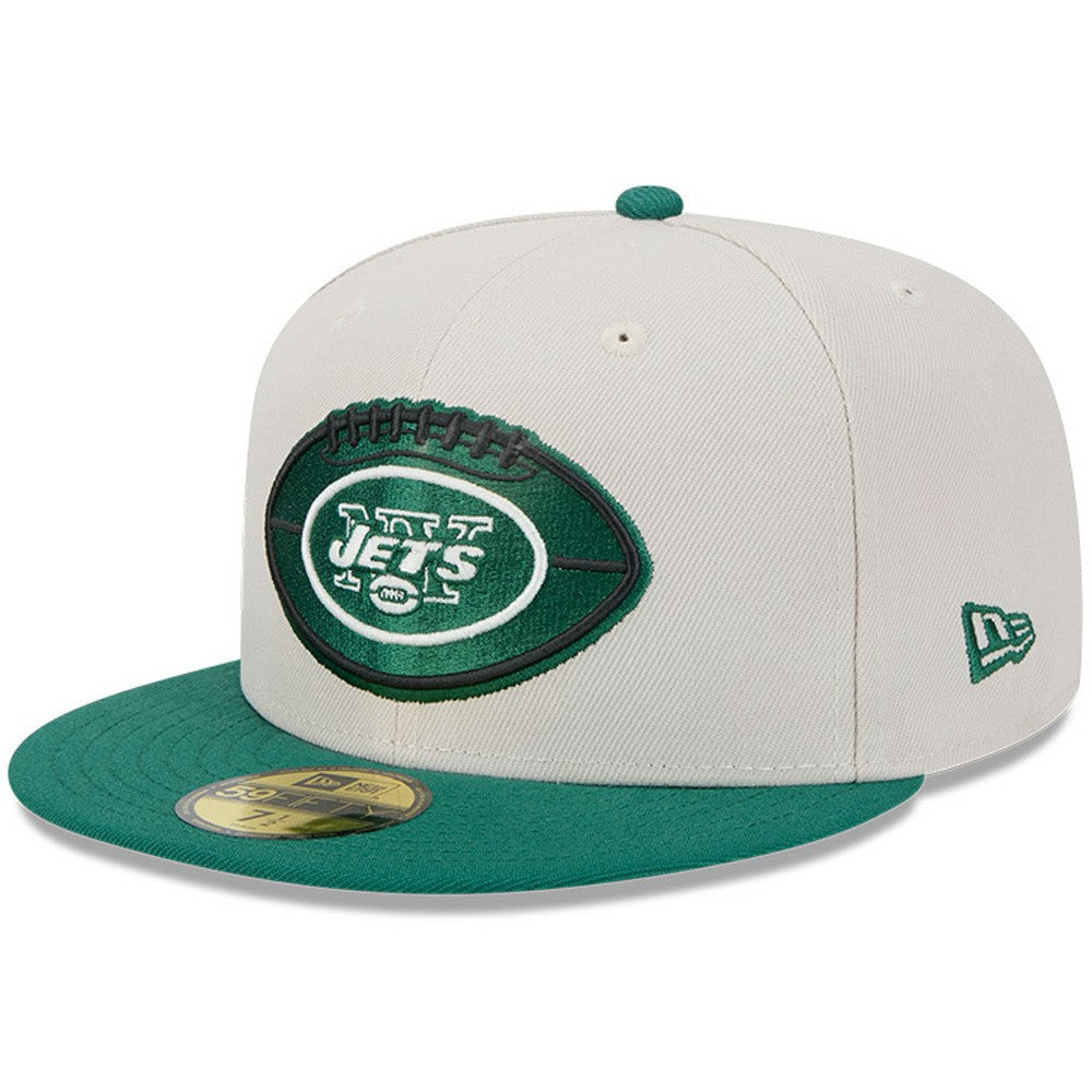 New York Jets New Era 2024 Sideline Historic 59FIFTY Fitted Hat Stone/Green | NFL