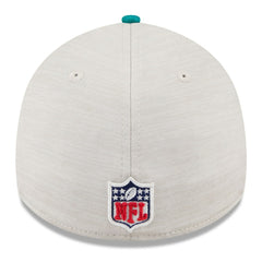 Miami Dolphins New Era 2024 Sideline Historic 39THIRTY Flex Hat Stone/Aqua | NFL