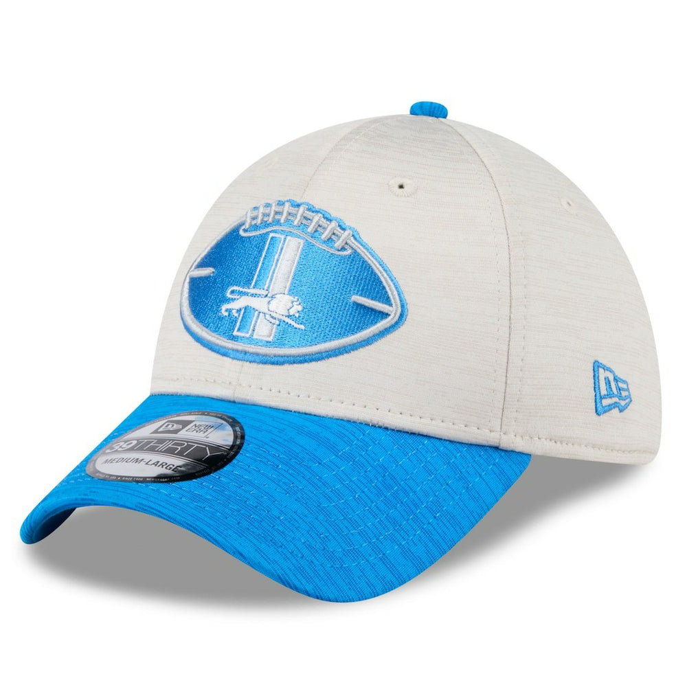 Detroit Lions New Era 2024 Sideline Historic 39THIRTY Flex Hat Stone/Blue | NFL