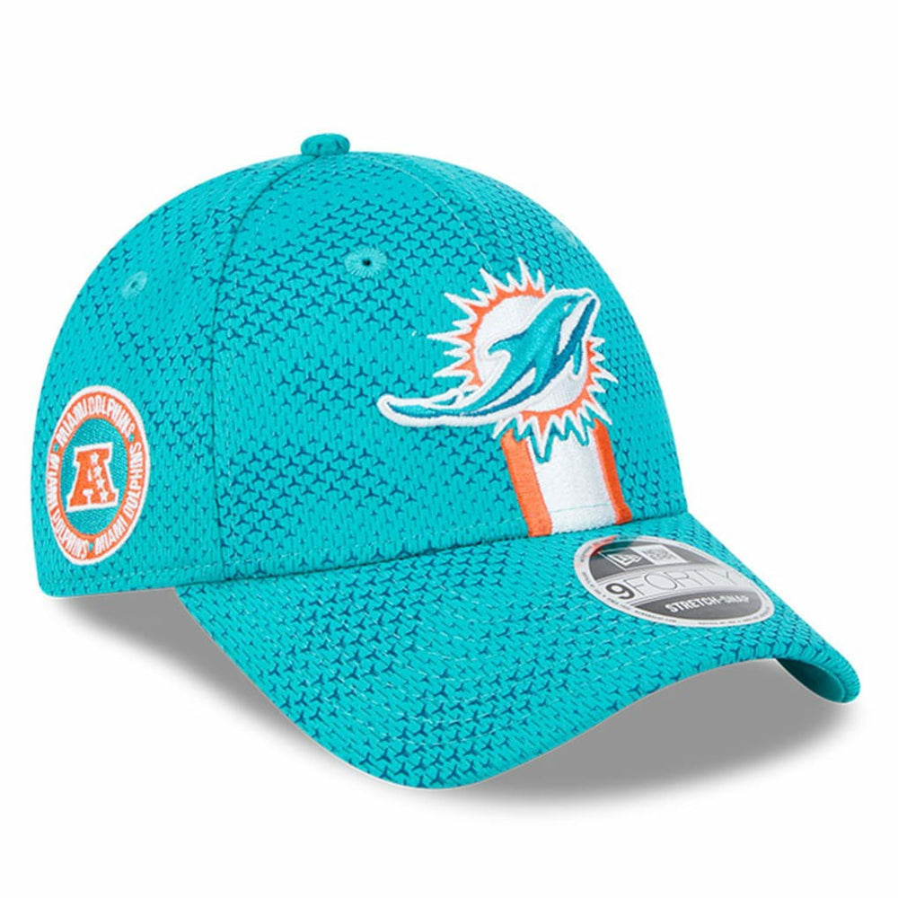 Miami Dolphins New Era 2024 Sideline 9FORTY Stretch-Snap Hat Aqua | NFL