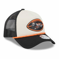 Cincinnati Bengals New Era 2024 Sideline Historic 9FORTY A-Frame Trucker Adjustable Hat Stone/Black | NFL