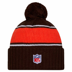 Cleveland Browns New Era 2024 Sideline Cuffed Knit Hat with Pom Brown | NFL