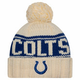 Indianapolis Colts New Era Women's 2024 Sideline Cuffed Knit Hat with Pom Cream | NFL
