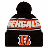 Cincinnati Bengals New Era Youth 2024 Sideline Sport Cuffed Knit Hat with Pom Black | NFL