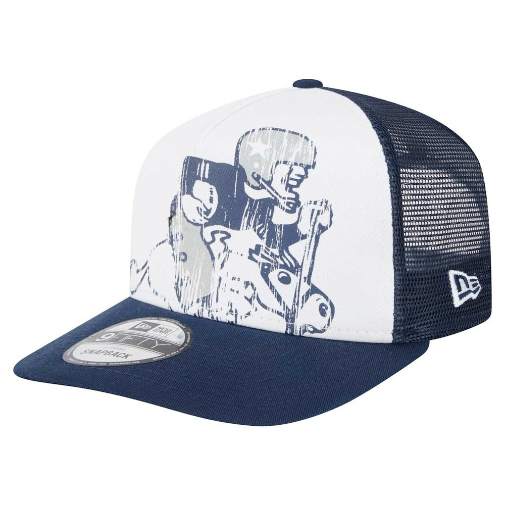 New Era Dallas Cowboys Distressed 9FIFTY A-Frame Snapback Hat White/Navy | NFL