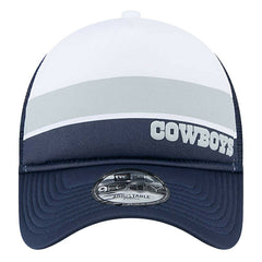 Dallas Cowboys New Era Sport Night Color Block 9FORTY A-Frame Trucker Adjustable Hat White/Navy | NFL