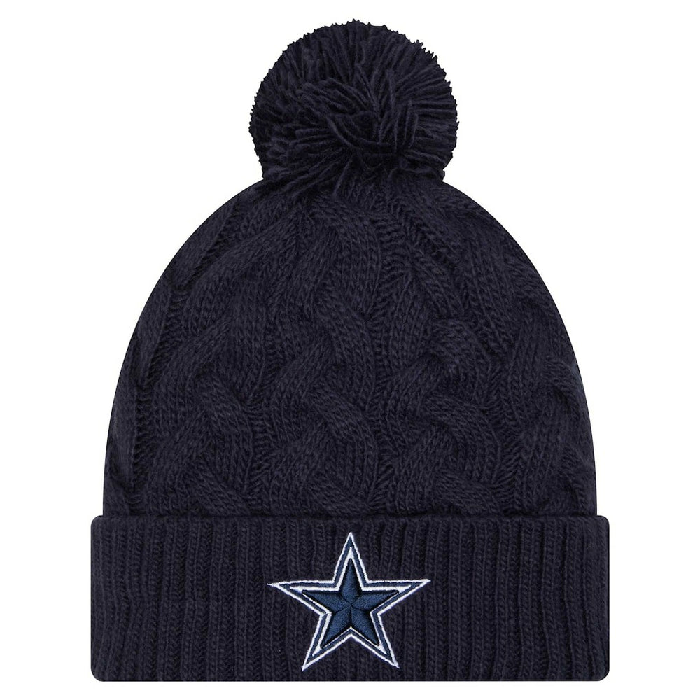 Dallas Cowboys New Era Women's Cable Knit Hat with Pom Navy | NFL