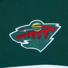 Minnesota Wild Mitchell & Ness Head Coach Pullover Hoodie - Cream/Green - NHL