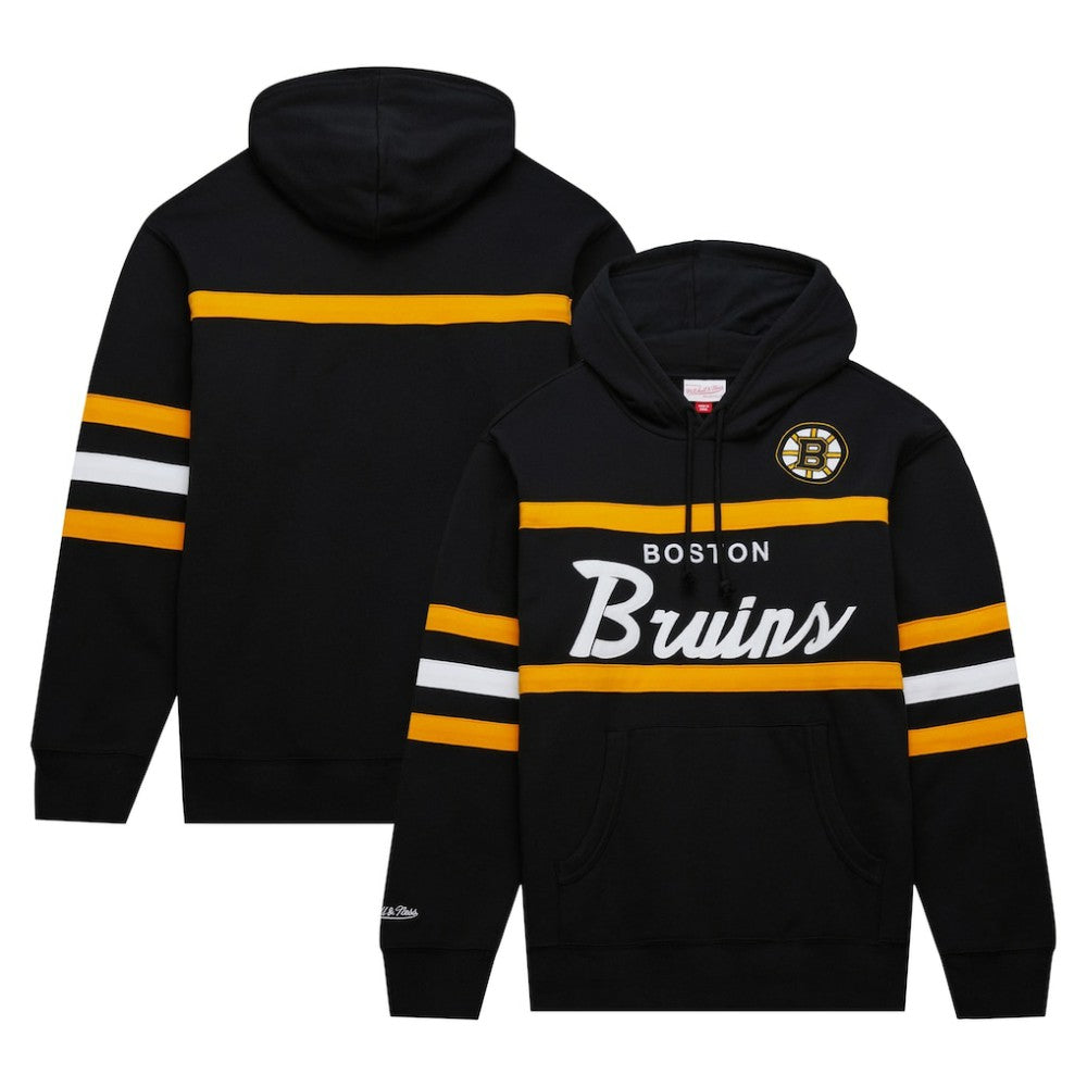 Boston Bruins Mitchell & Ness Head Coach Pullover Hoodie - Black - NHL