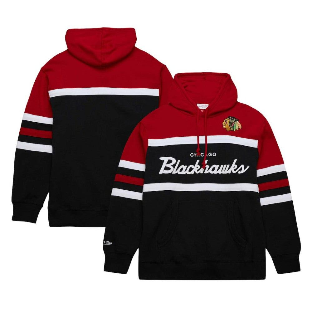 Chicago Blackhawks Mitchell & Ness Head Coach Pullover Hoodie - Black/Red - NHL