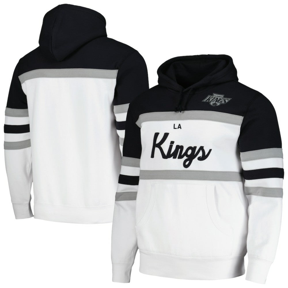 Los Angeles Kings Mitchell & Ness Head Coach Pullover Hoodie - White/Black - NHL