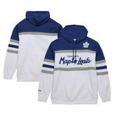 Toronto Maple Leafs Mitchell & Ness Head Coach Pullover Hoodie - White/Blue - NHL