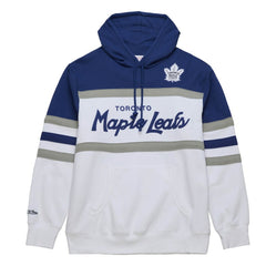 Toronto Maple Leafs Mitchell & Ness Head Coach Pullover Hoodie - White/Blue - NHL