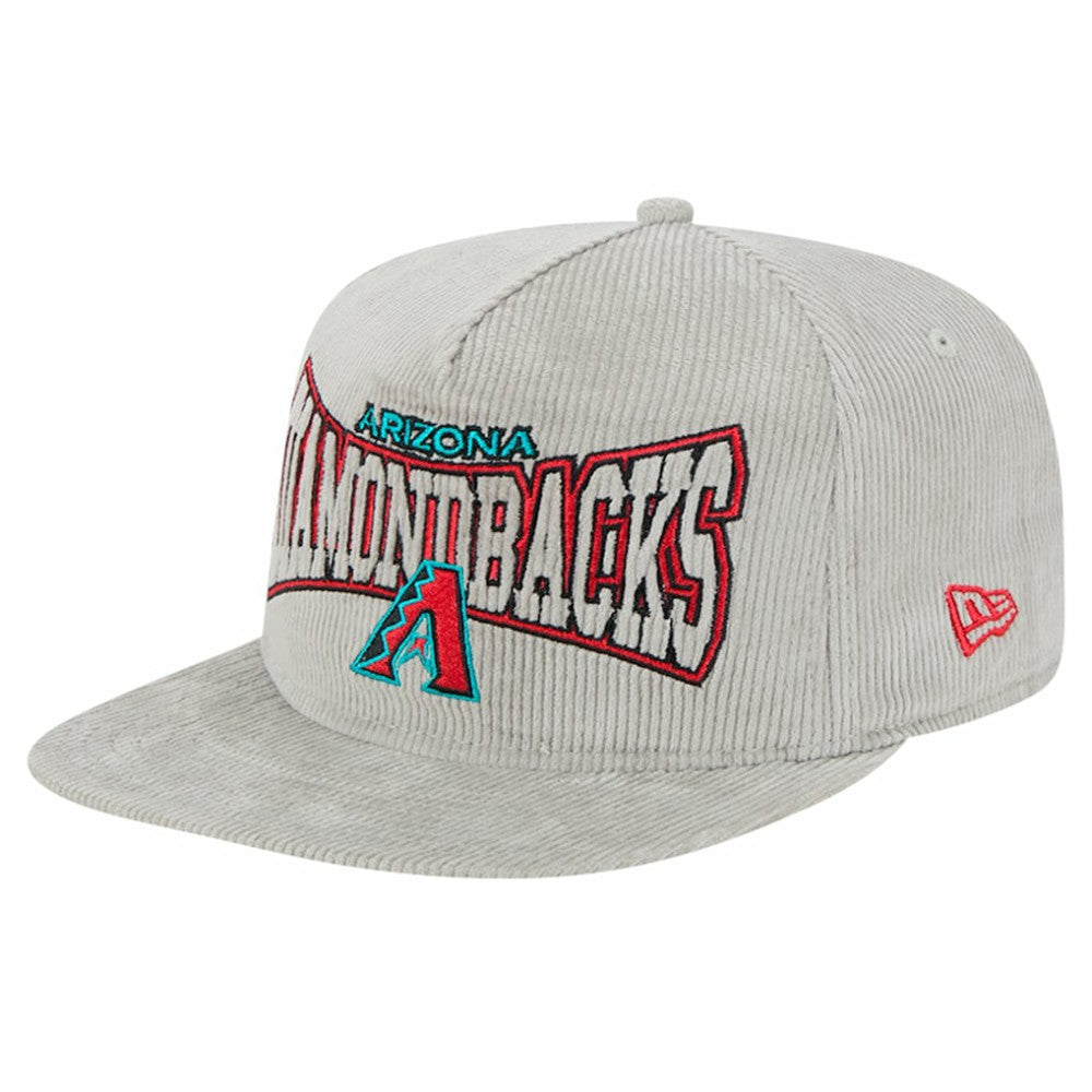 New Era Arizona Diamondbacks Gray Corduroy Golfer Snapback Hat Hats - MLB