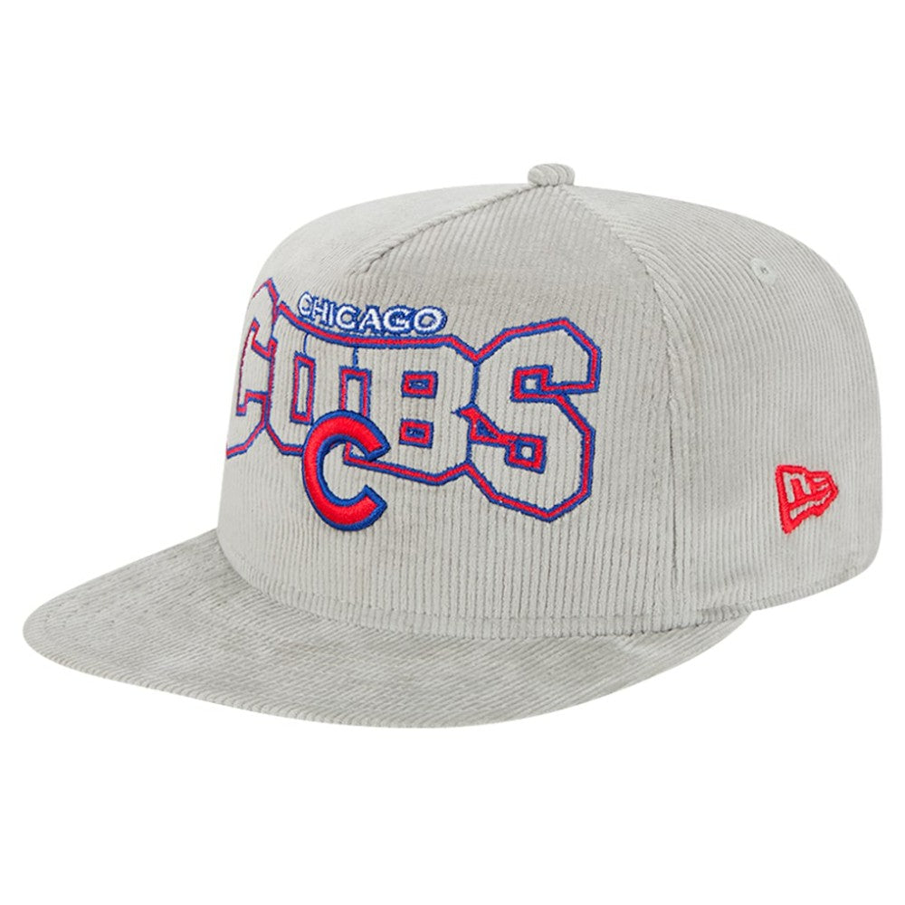 New Era Chicago Cubs Gray Corduroy Golfer Snapback Hat Hats - MLB