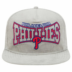 New Era Philadelphia Phillies Gray Corduroy Golfer Snapback Hat Hats - MLB