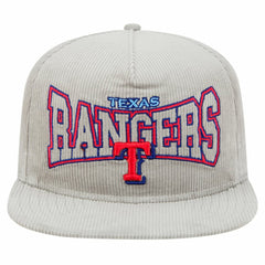 New Era Texas Rangers Gray Corduroy Golfer Snapback Hat Hats - MLB