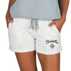 New Orleans Saints Concepts Sport Women's Mainstream Terry Lounge Shorts Oatmeal | NFL
