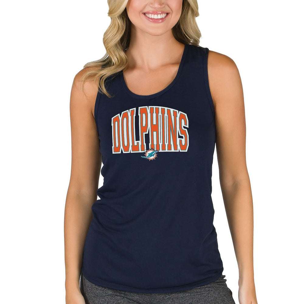 Miami Dolphins Concepts Sport Women's Marathon Racer Back Tank Top Navy | NFL