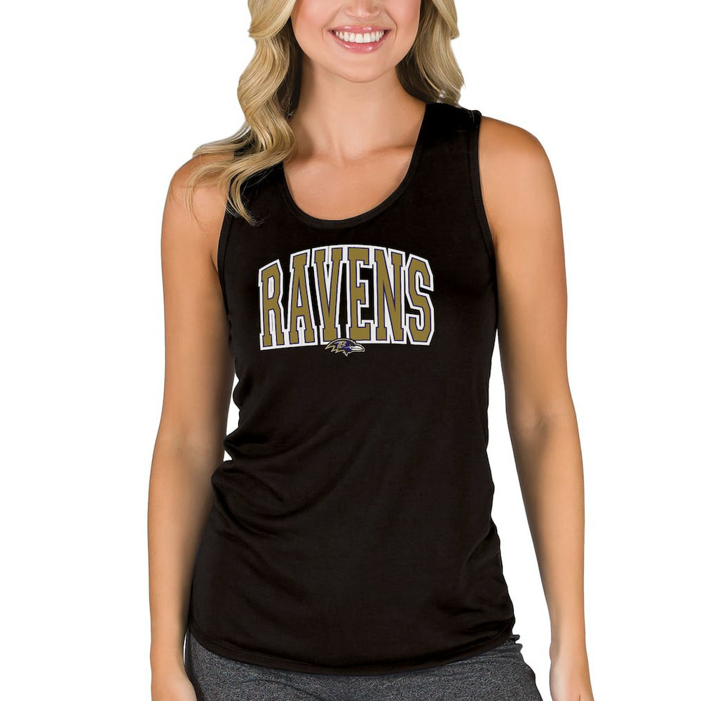 Baltimore Ravens Concepts Sport Women's Marathon Racer Back Tank Top Black | NFL