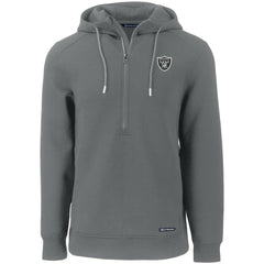 Las Vegas Raiders Cutter & Buck Primary Mark Roam Eco Recycled Half-Zip Pullover Hoodie Gray | NFL