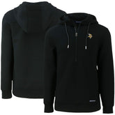 Minnesota Vikings Cutter & Buck Primary Mark Roam Eco Recycled Half-Zip Pullover Hoodie Black | NFL