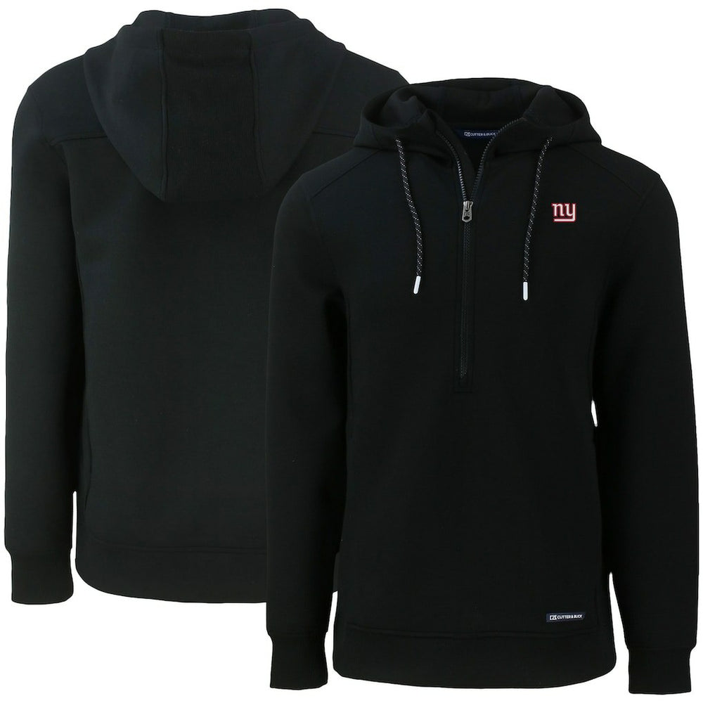 New York Giants Cutter & Buck Primary Mark Roam Eco Recycled Half-Zip Pullover Hoodie Black | NFL