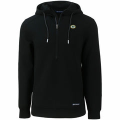 Green Bay Packers Cutter & Buck Primary Mark Roam Eco Recycled Half-Zip Pullover Hoodie Black | NFL
