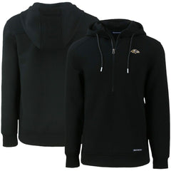 Baltimore Ravens Cutter & Buck Primary Mark Roam Eco Recycled Half-Zip Pullover Hoodie Black | NFL