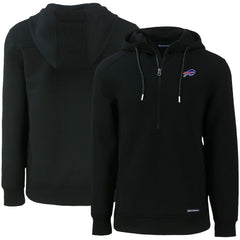 Buffalo Bills Cutter & Buck Primary Mark Roam Eco Recycled Half-Zip Pullover Hoodie Black | NFL