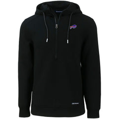 Buffalo Bills Cutter & Buck Primary Mark Roam Eco Recycled Half-Zip Pullover Hoodie Black | NFL