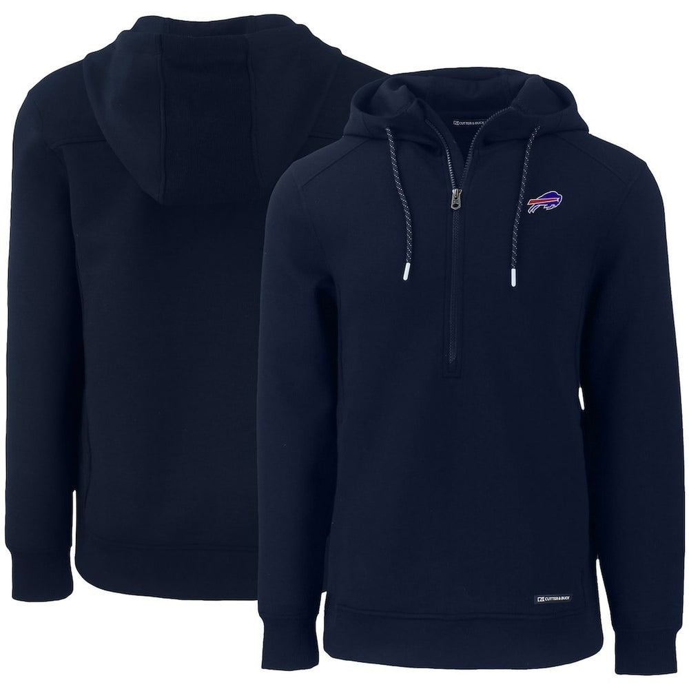 Buffalo Bills Cutter & Buck Primary Mark Roam Eco Recycled Half-Zip Pullover Hoodie Navy | NFL