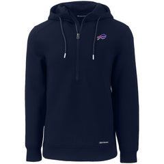 Buffalo Bills Cutter & Buck Primary Mark Roam Eco Recycled Half-Zip Pullover Hoodie Navy | NFL