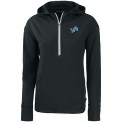 Detroit Lions Cutter & Buck Women's Primary Mark Daybreak Eco Recycled Half-Zip Hoodie Black | NFL