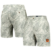 Cincinnati Bengals Margaritaville Sandwashed Monstera Print Amphib Shorts Gray | NFL