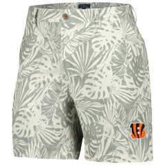 Cincinnati Bengals Margaritaville Sandwashed Monstera Print Amphib Shorts Gray | NFL