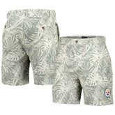 Pittsburgh Steelers Margaritaville Sandwashed Monstera Print Amphib Shorts Gray | NFL