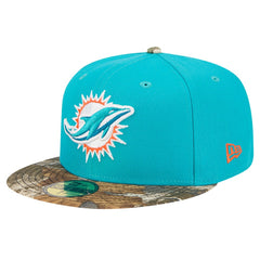 New Era Miami Dolphins Aqua Active Two-Tone Camo 59FIFTY Fitted Hat | NFL