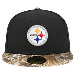 New Era Pittsburgh Steelers Black Active Two-Tone Camo 59FIFTY Fitted Hat | NFL